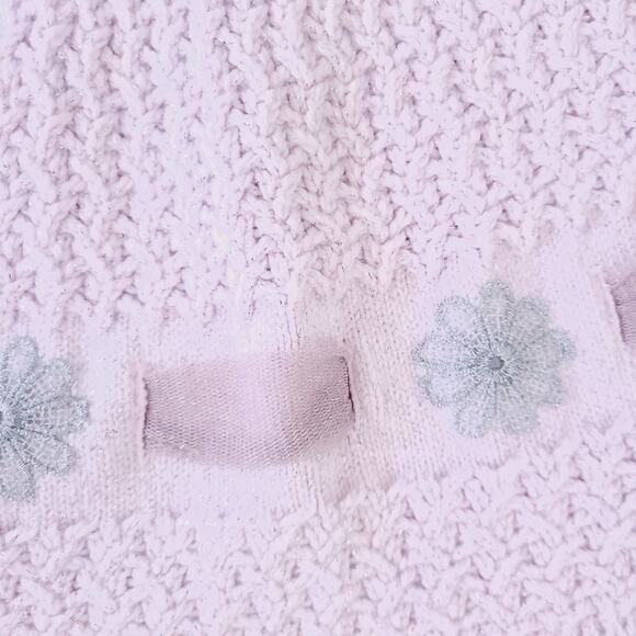 NEW Catherine Maladrino Mini Baby Sweater Dress 3-6 Months Light Pink, Floral - Picture 3 of 6